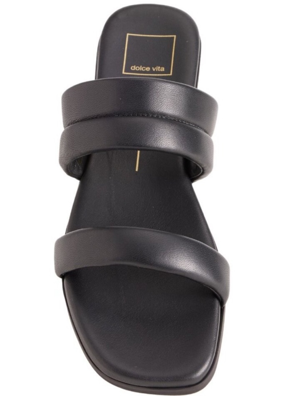 MAKE AN OFFER - DOLCE VITA Adore Black Padded Double-Strap Slide Sandal